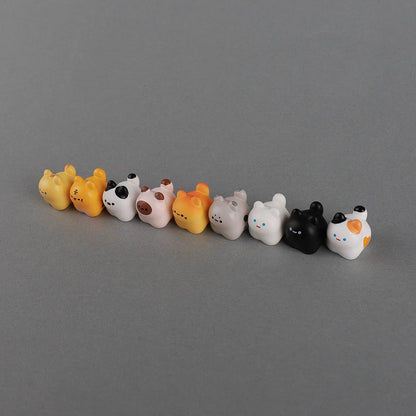 Cartoon Cat Figurines Miniatures Cute DIY Handicraft Mini Cat Ornament Resin Crafts Kitten Statue Micro Landscape Ornaments
