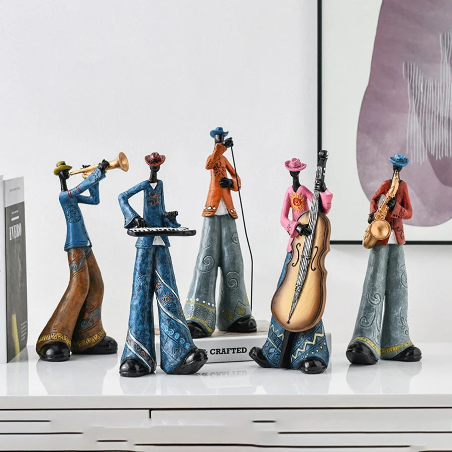 Creative American Band Decoration Musical Instrument Model Living Room Porch Study Nordic Arts And Crafts Statue Sculpture Ho