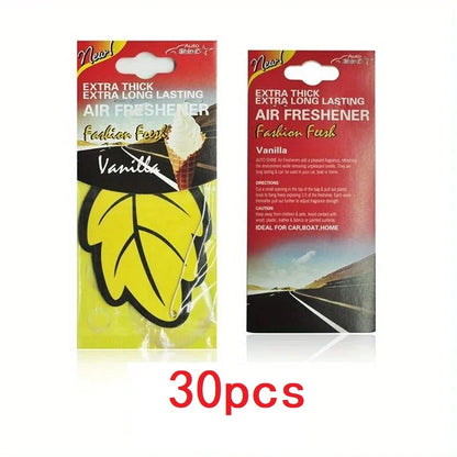 3-60pcs Car Air Freshener Natural Scented Tea Paper Auto Hanging Vanilla Perfume Fragrance Leaf Shape Car Accessories Interio