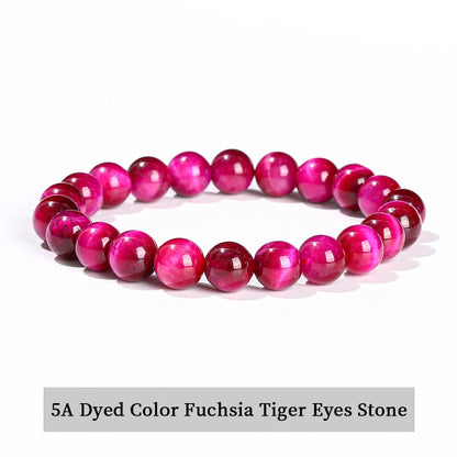 JD Natural Stone Beads Bracelet Amethyst Tiger Eye Crystal Quartz Agate Gem Beads Bangles Women Men Reiki Healling Jewelry Gi