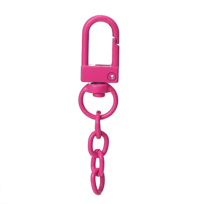 10pcs/lot Keyring Lobster Clasp Spring Buckle With Chains Colored Keychains For DIY Jewelry Making Key Ring Hooks Bags Buckle