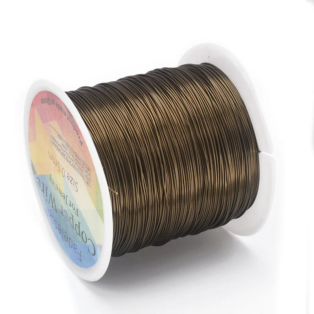 28 26 24Gauge Beading Floral Colored Jewelry Making Copper Craft Wire Soft DIY Metal Craft Art Wire 62-100Meters - Antique Br