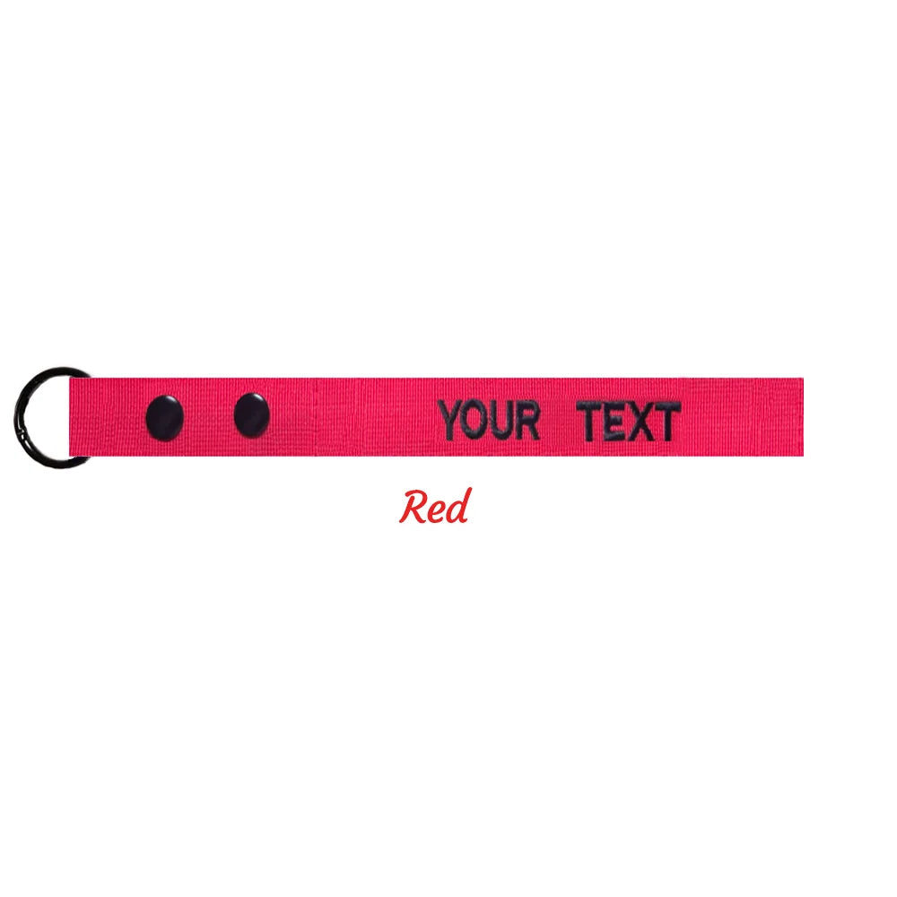 Customized Luggage Tags, Personalized Suitcase Tag, Text Baggage Label, Embroidered - -red Tags