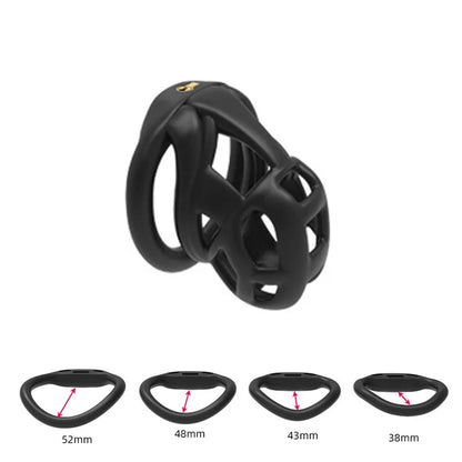 Chastity Men's Lock Chaste Vessel Black Light Pvc Penile Ring Snap Ring Multi Size Cage SM Sex Toys BDSM 3D Invisible Lock - 