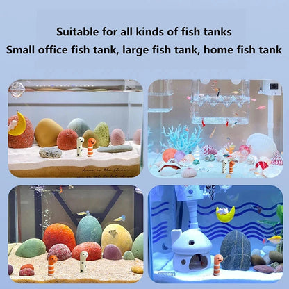 2 Pcs/set Aquarium Decor Accessories Cute Animal Bookshelf Decoration Home Decoration Landscaping Ornament Fish Tank Decorati