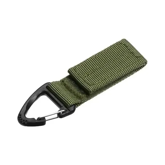 1/2/3Pcs Tactical Hanging Key Hook Clip Clamp Buckle Nylon Webbing Molle Belt Carabiner Outdoor Strap Climbing Accessories - 