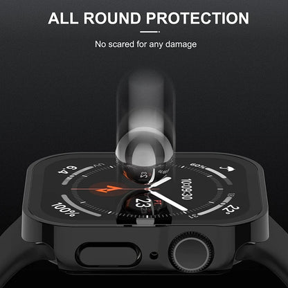 Glass+Case for Apple Watch 42 46mm 45mm 41 49 44mm 40 Mm Straight Edge Screen Protector Cover Case iWatch SE 6 7 8 9 10 11 Ul