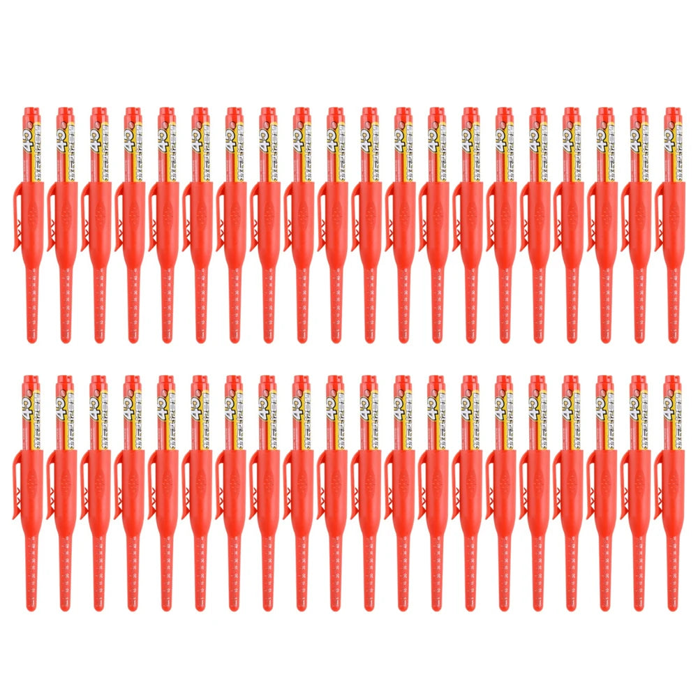 4-40Pcs White/Black/Blue/Red 45mm Deep Hole Marker Pens Long Nib Head Carpenter Pen Waterproof for Measuring Woodworking Offi