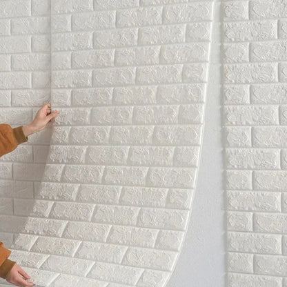 70cm*1m 3D Self-Adhesive Wallpaper Continuous Waterproof Brick Wall Stickers Living Room Bedroom Wall Stickers Home Decoratio