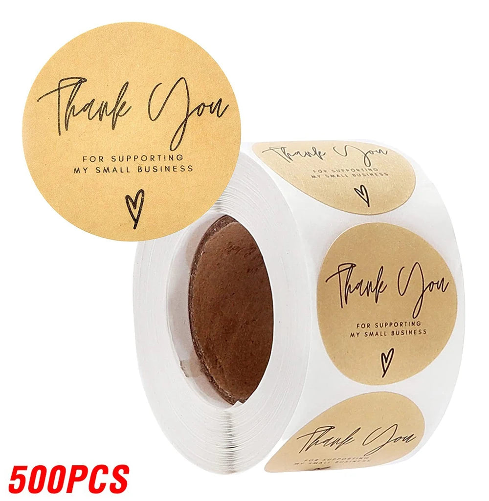 100-500pcs Vintage Kraft Paper Stickers Scrapbook Gift Stationery Label Stickers Handmade With Love Thank You For The Sticker