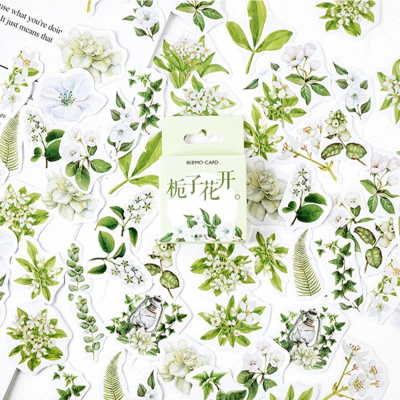 45 Pcs Vintage Plants Stamp Mini Paper Stickers for DIY Diary Scrapbooking Kawaii Stationery Seal Sticker Decoration - 10