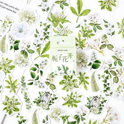 45 Pcs Vintage Plants Stamp Mini Paper Stickers for DIY Diary Scrapbooking Kawaii Stationery Seal Sticker Decoration - 10
