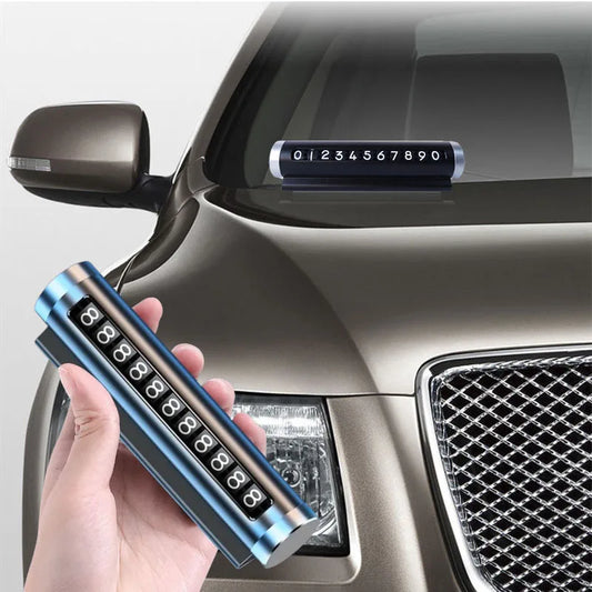 Metal Car Temporary Parking Card Universal Rotate Phone Number Plate Aluminum Stickers Park Stop in Car-styling Auto Accessor