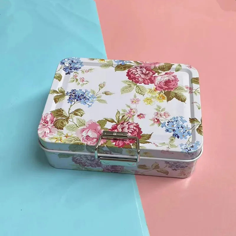 Vintage Metal Storage Canister with Lid – Durable Cookie & Candy Box, Aesthetic Organizer, Ideal Gift for All Occasions - MUL