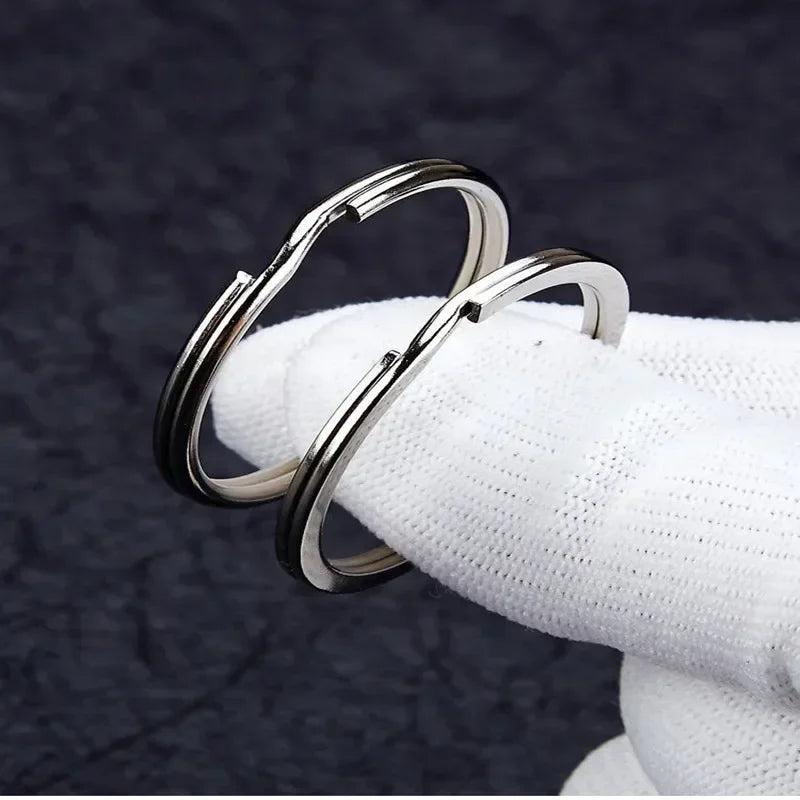 10-30pcs Stainless Steel Key Rings Polished Silver Round Flat Wire Split Key Ring for Jewellery Making Car Keyring DIY 25-35m