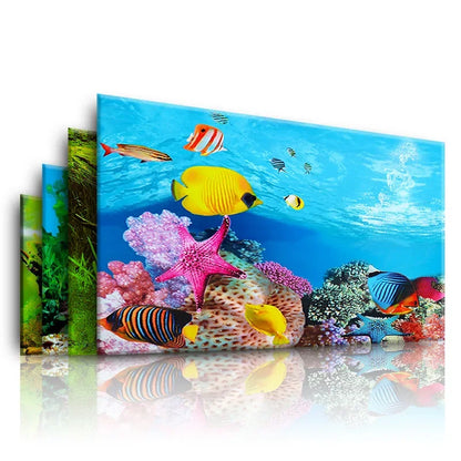 Aquarium Background Decoration Sticker Fish Tank Landscape Sticker Poster Background for Aquarium Ocean Plant Aquascape Paint