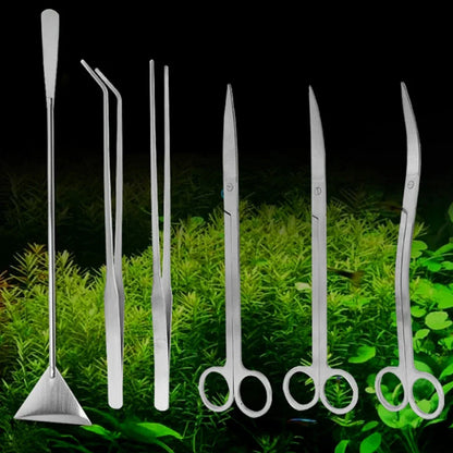 Stainless Steel Fish Tank Plants Tools Aquarium Cleaning Tools Scissors Tweezers Wave Scissors Pet Aquarium Supplies Accessor