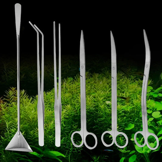 Stainless Steel Fish Tank Plants Tools Aquarium Cleaning Tools Scissors Tweezers Wave Scissors Pet Aquarium Supplies Accessor