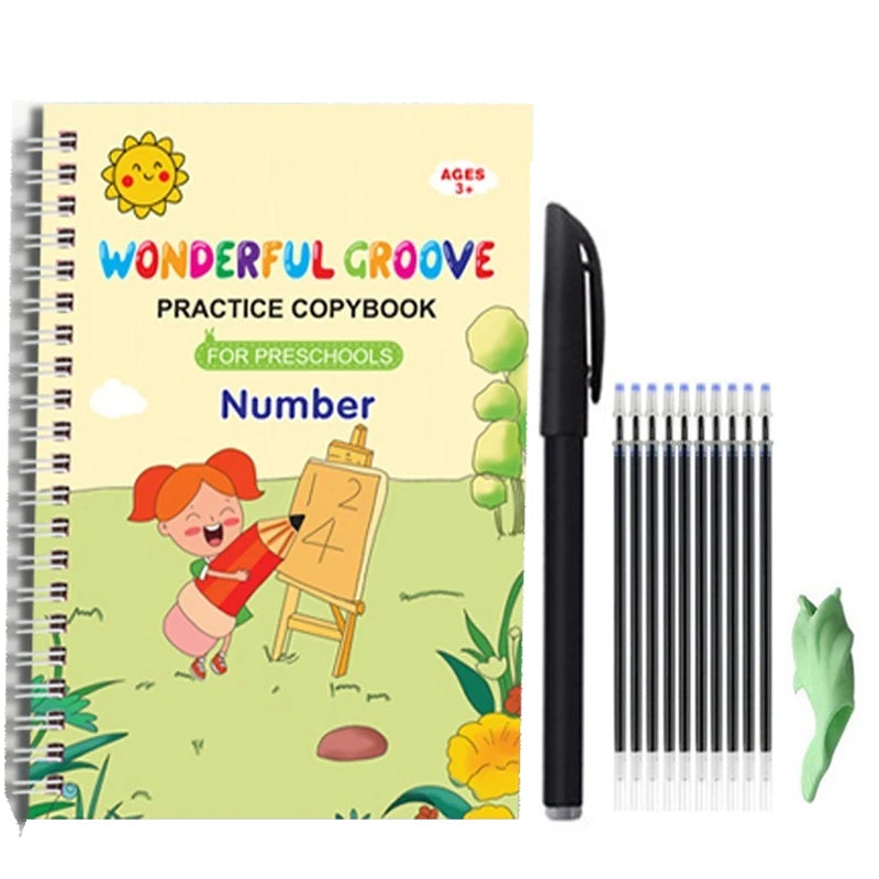 Copybooks Pen Magic Copy Book Free Wiping Writing Sticker Practice for Calligraphy Kids Learning Books Grooves Template Desig