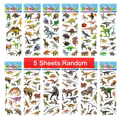 5 Sheets Kids Stickers Puffy Stickers for Children Birthday Christmas New Year Gift for Girl Boy Scrapbooking Cartoon Sticker