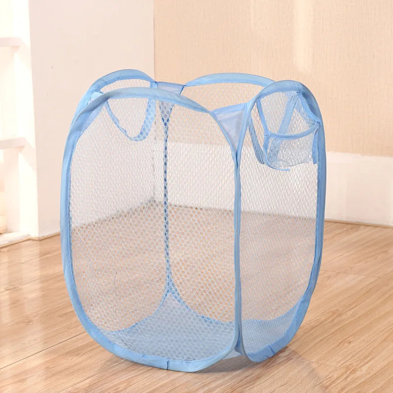 Collapsible Pop-up Mesh Laundry Basket Portable Clothes Hamper for Easy Washing and Storage of Dirty Clothes Socks Toys Sundr