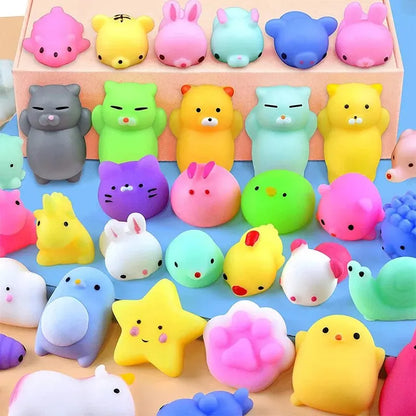 20Pcs Mini Cute Cartoon Animal Stress Relief Toys For Boys Girls Birthday Party Favor Piñata Filler Carnival Kids Party Suppl