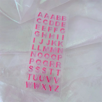 1Pcs Glitter A-Z Alphabet Letters Sticker Scrapbooking Stationery School Supplies Black/Gold/Silver/Red/Blue/Pink/Purple/Gree