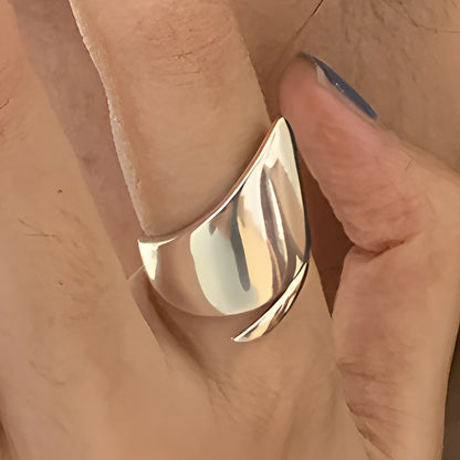 VENTFILLE 925 Sterling Silver Rings INS Fashion Hip Hop Vintage Couples Hollow Lines Punk Thai Silver Party Adjustable Jewelr