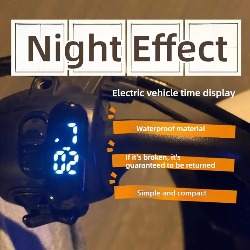 Digital Time Display For Motorcycle Electric Scooter Portable Electronic Watch Waterproof Luminous Digital Display LED Clock