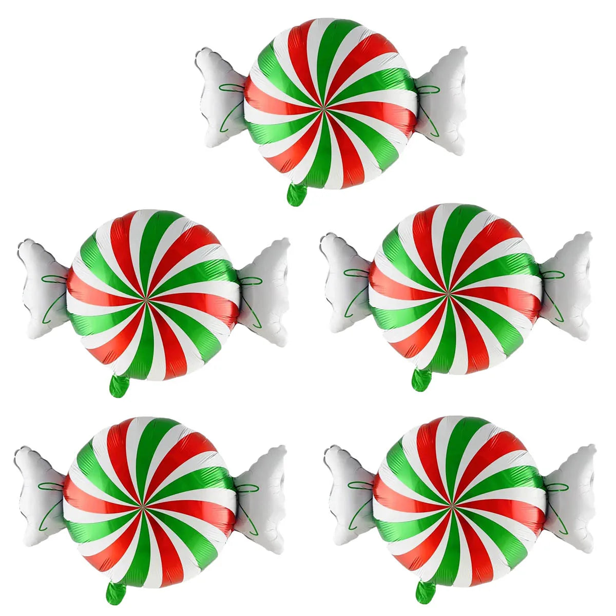 2/5pcs Red Green Christmas Ball Sahpe Foil Balloons Christmas Decorations for home store Party Supplies Navidad 2026 Decor - 