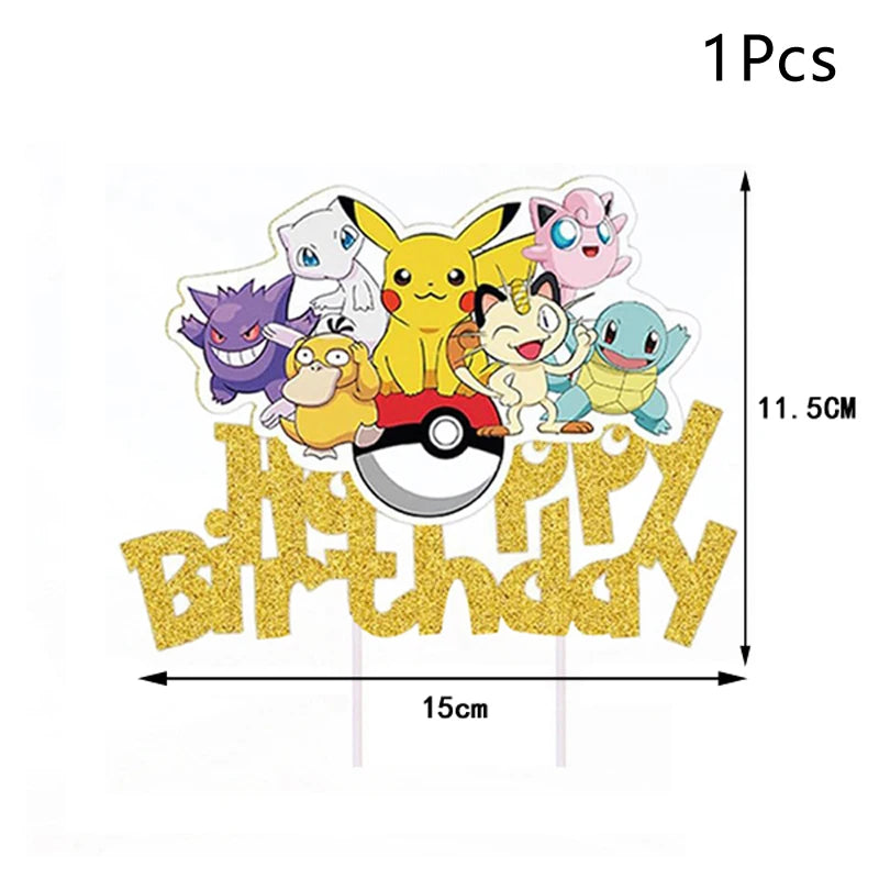 Cake Decoration, Pokemon Cake Topper, Pikachu Party Decor, Kids Birthday Supplies, Cake Decorating Gifts, Anime Figure Decora