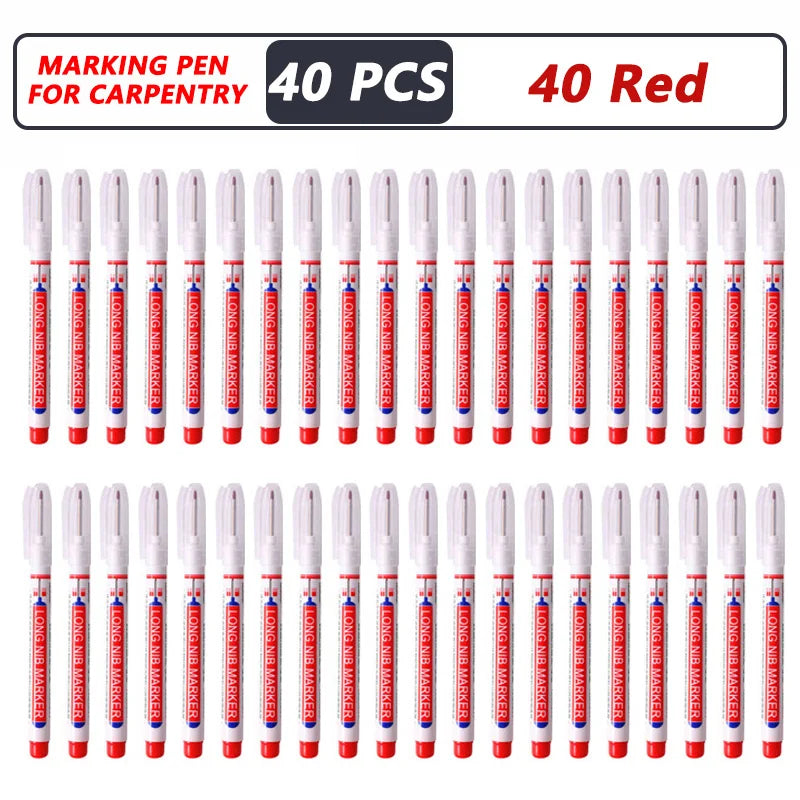 iLMH 1-40PCS Deep Hole Long Nib Head Markers For Metal Perforating Pen Waterproof Bathroom Woodworking Decoration Multi-Purpo