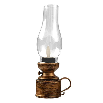 Vintage Lantern Retro Design LED Hanging Oil Lamp Battery Operated Decorative for Home Holiday Christmas Gifts Home Decor - C