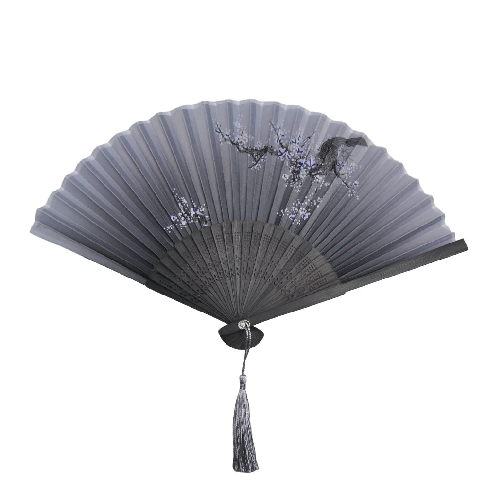 Folding Hand Fan Weddings Traditional Chinese Japanese Korean Art Craft Gift Bamboo Room Dance Props Wood Fans Home Decoratio