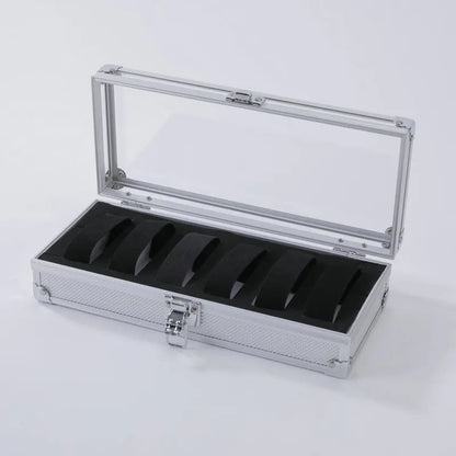 Aluminum Structure Watch Storage Box 12 Grid Slot Jewelry Display Square Case Suede Inside Rectangle Watch Holder for Organiz