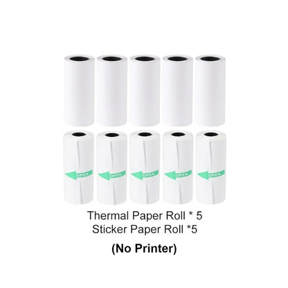 Thermal Mini Printer, Portable Inkless Sticker Maker,Bluetooth Free Cut Small Pocket Printer for Children DIY 57mm Photo Prin