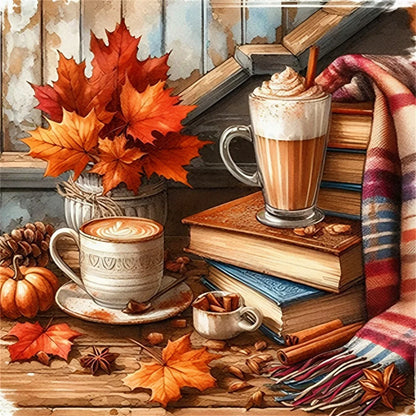 Evershine Drawing By Numbers Set Landscape Digital Oil Painting Autumn Leaves No Frame Coloring Coffee Picture Home Decoratio