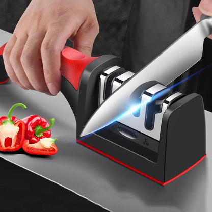 4-Segment Knife Sharpener Knife Sharpeners for Kitchen Knives Stainless Steel Three-Purpose Sharpening Stone for Kitchen Tool