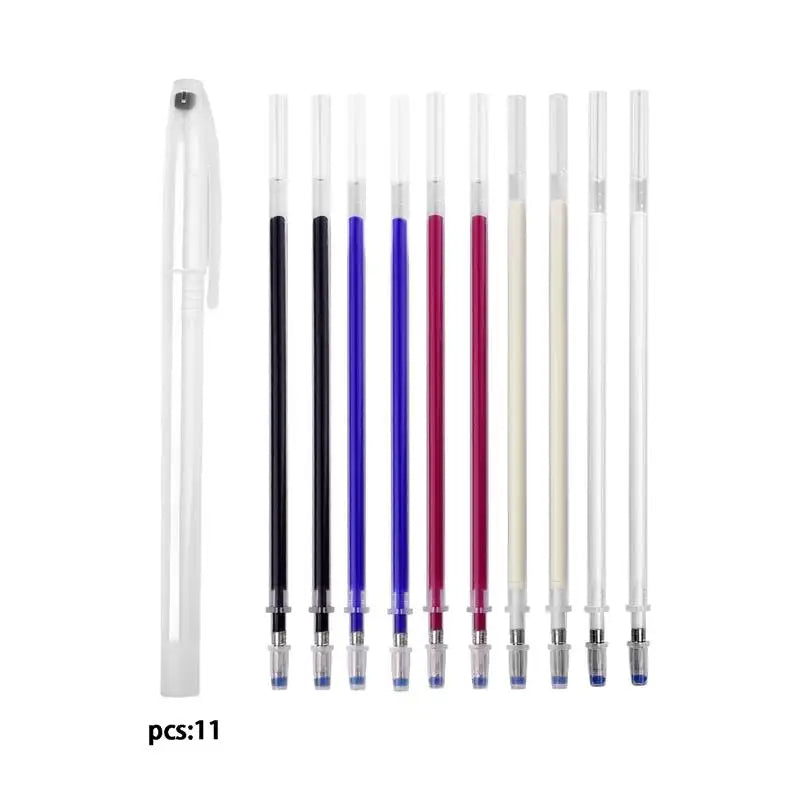 10Pcs/Set Heat Erasable Magic Marker Pen Temperature Disappearing Fabric Fabric Pens Line Marking DIY Craft Sewing Accessorie
