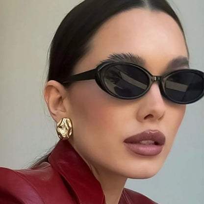 Small Oval Sunglasses for Women's Vintage Design Sun Glasses Shades Female Sexy Retro Punk Men Sunglass Outdoor Trendy Eyewea