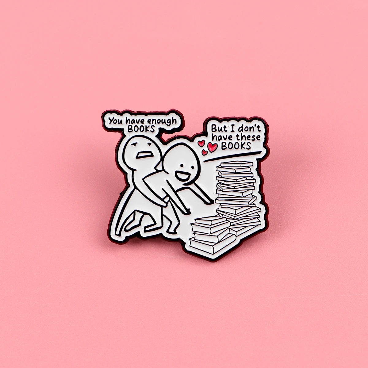 Book Lover Enamel Pin Cute Reading Themed Brooch "Just One More Chapter" Lapel Pins for Backpacks Bookworm Gift
