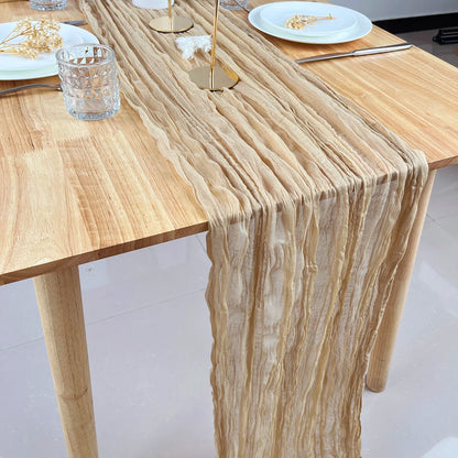 Semi-Sheer Gauze Table Runner Sage Cheesecloth Table Setting Dining Vintage Wedding Party Christmas Banquets Arches Cake Deco