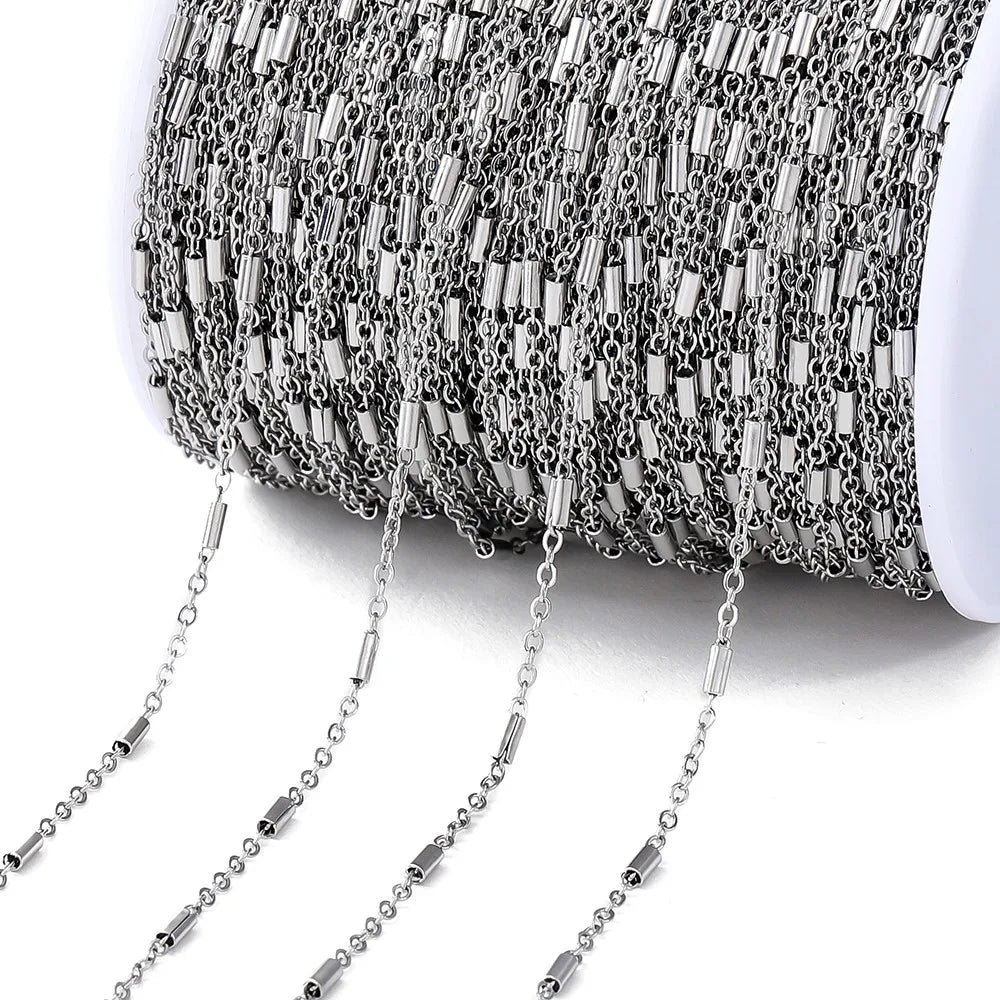 2Meters/Lot Stainless Steel Chains Gold Color Chain for Jewelry Making DIY Necklace Bracelet Accessories Lips Beads Beaded Ch