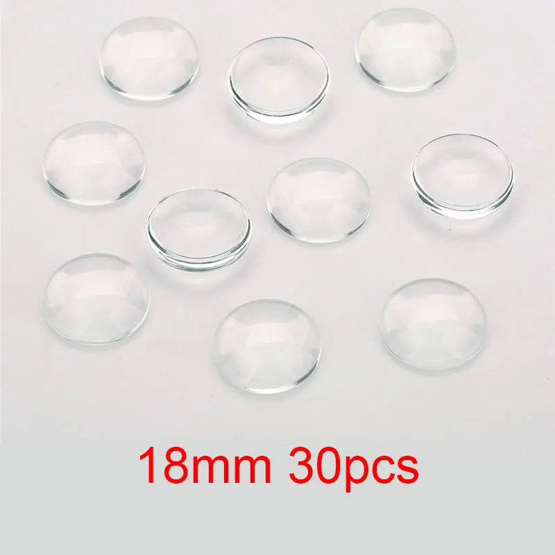 1pack Oval Round Glass Cabochon 30x40mm 6mm 8mm 10mm 12mm 18mm 20mm 25mm 30mm Transparent Clear Flatback Cameo Jewelry Making