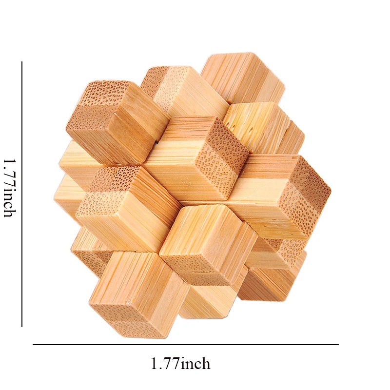 Wooden Kong Ming Lock Lu Ban Lock IQ Brain Teaser Educational Toy for Kids Children Montessori 3D Puzzles Game Unlock Toys Ad