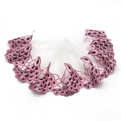 18CM H629 Organza Peacock Colorful Lace Wedding Embroidered Diy Handmade Patchwork lace TRIM Ribbon For Sewing Supplies Craft