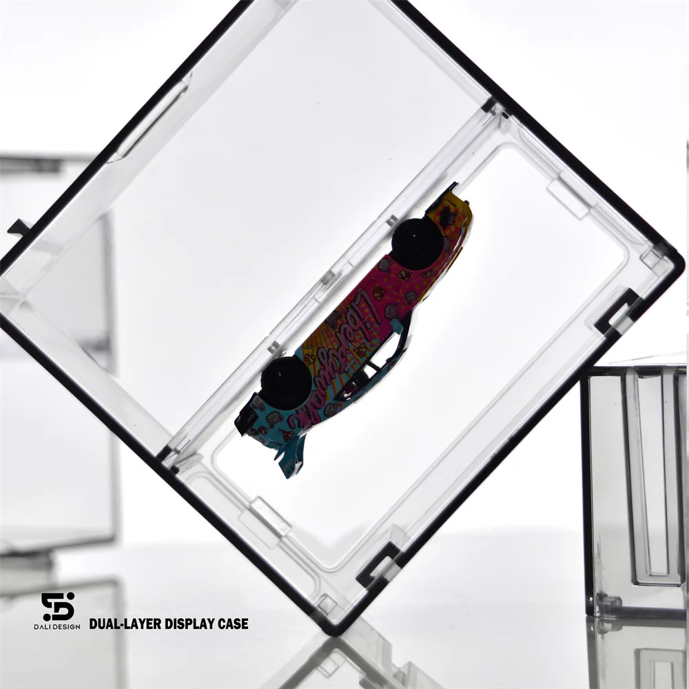 Premium 1/64 Dual-Layer Acrylic Model Car Display Case - Clear Protective Box for Diecast Car Collection, Gift Box (Without c