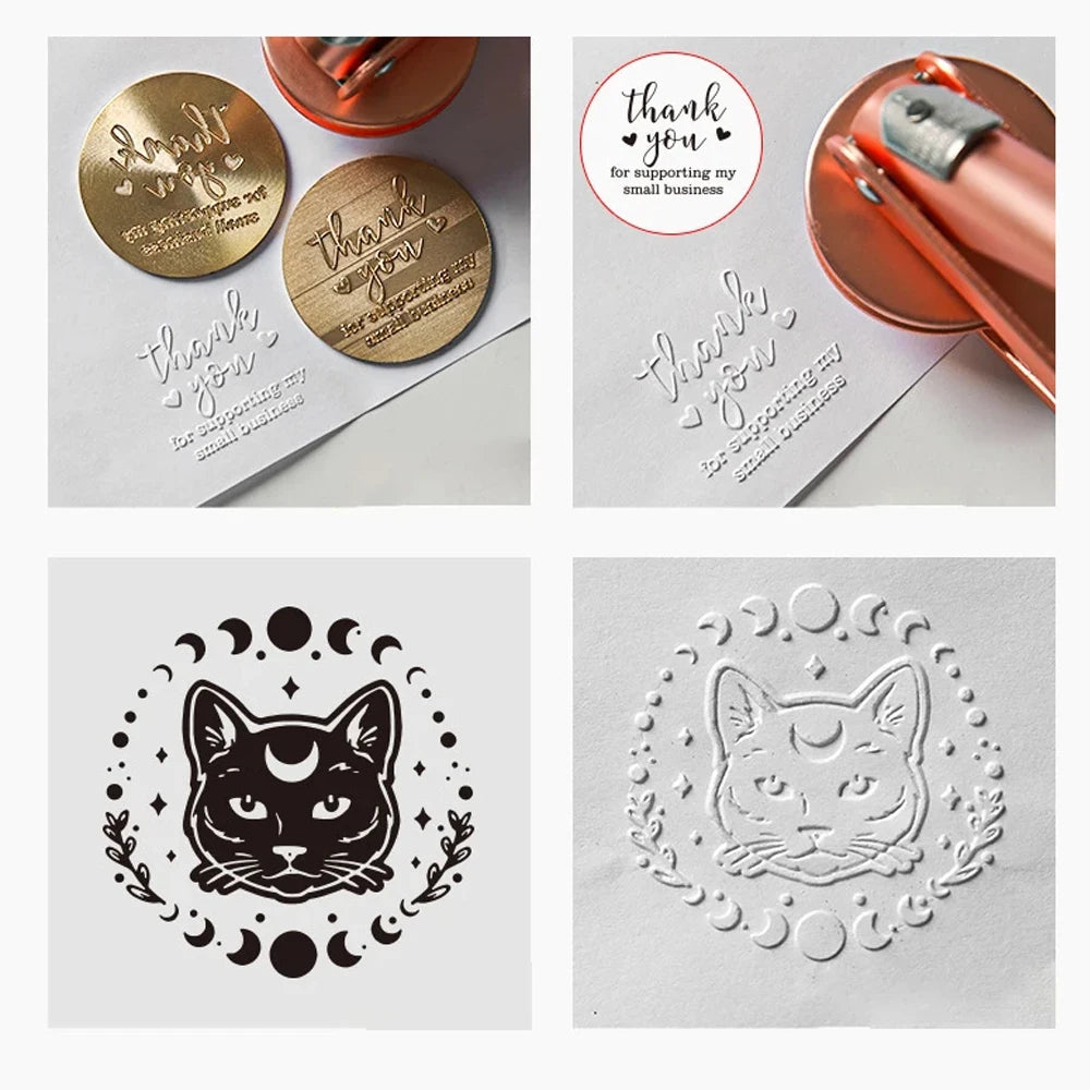 Personalized Book Embossers Stamp Custom Library Book Embosser with Name Logo Design Embossing Stamp Company Wedding Seals DI