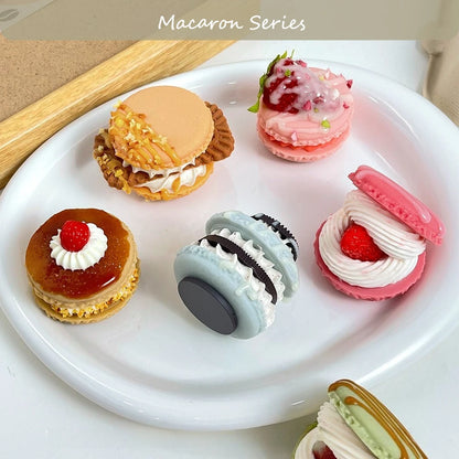 3D Macaron Dessert Refrigerator Magnetic Resin Decorative Stickers Message Magnetic Stickers Home Decor Moving Gifts