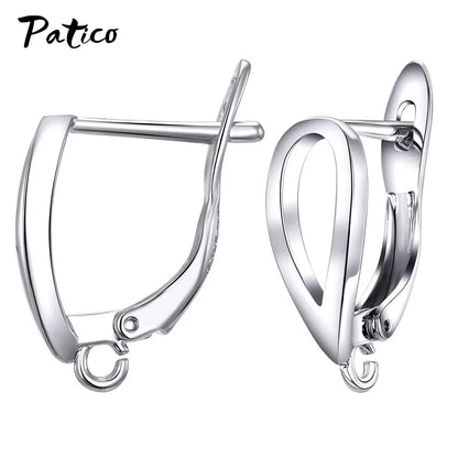 New Design Hollow Hook Earrings DIY Earrings Clasps Hooks For Woman Handmade 925 Sterling Silver Jewelry Making Accessories -